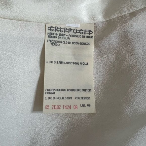 Valentino Boutique Vintage Wool Blazer Vanilla Shawl Collar Made in Italy - Picture 9 of 11